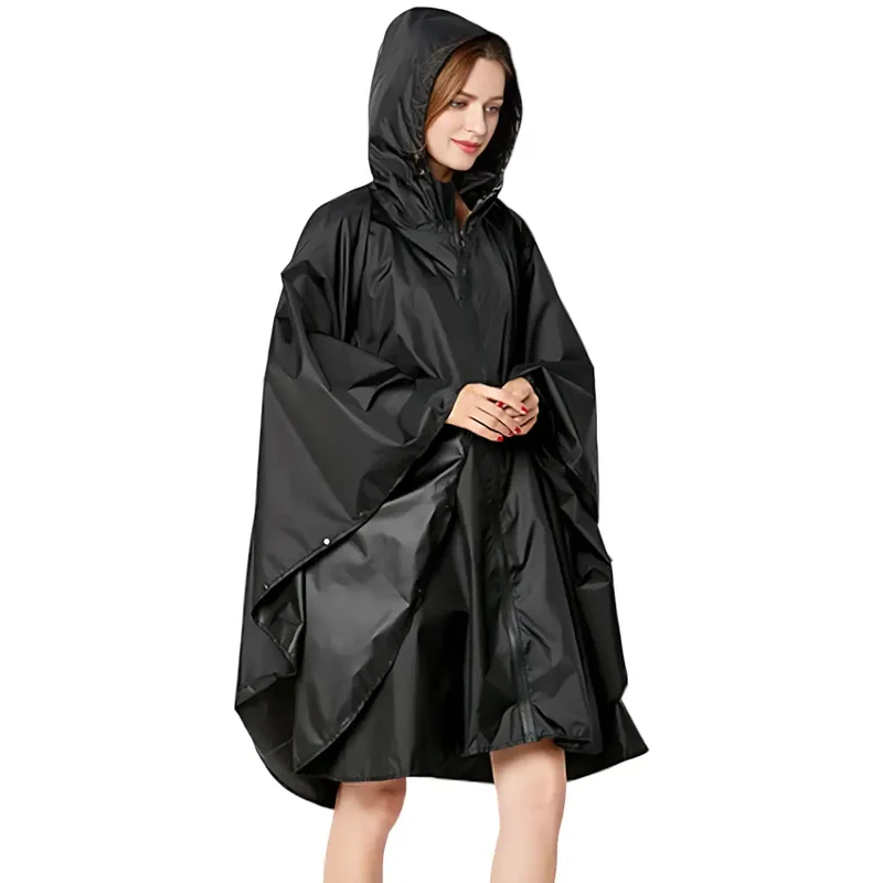 Poncho long à capuche pour femmes