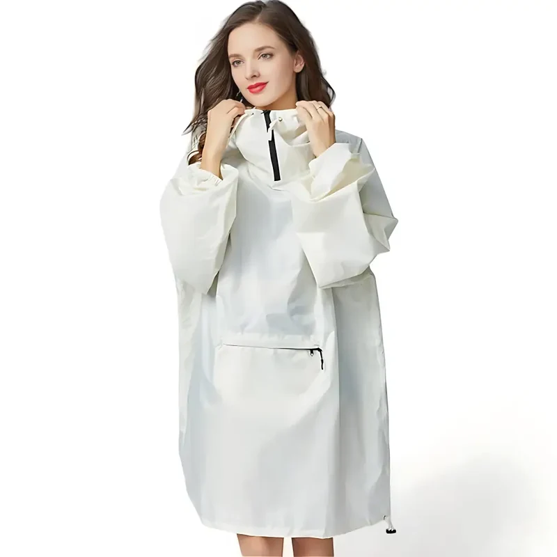 Poncho de pluie étanche à capuche pour les femmes