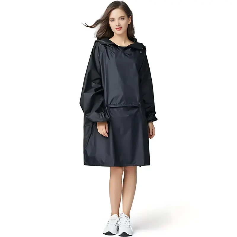 Poncho de pluie étanche à capuche pour les femmes
