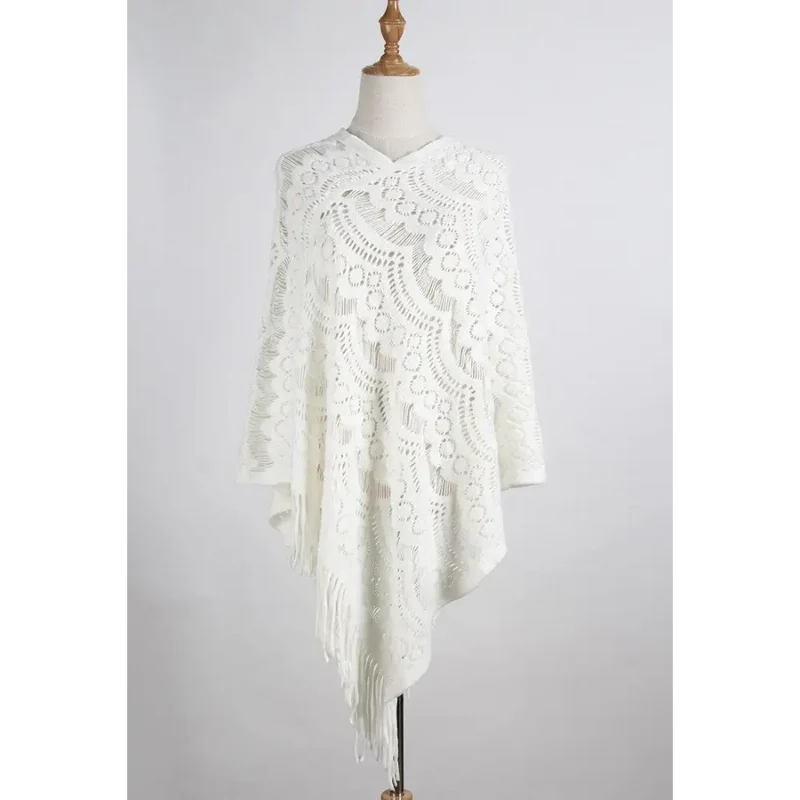 Poncho au crochet pour femme