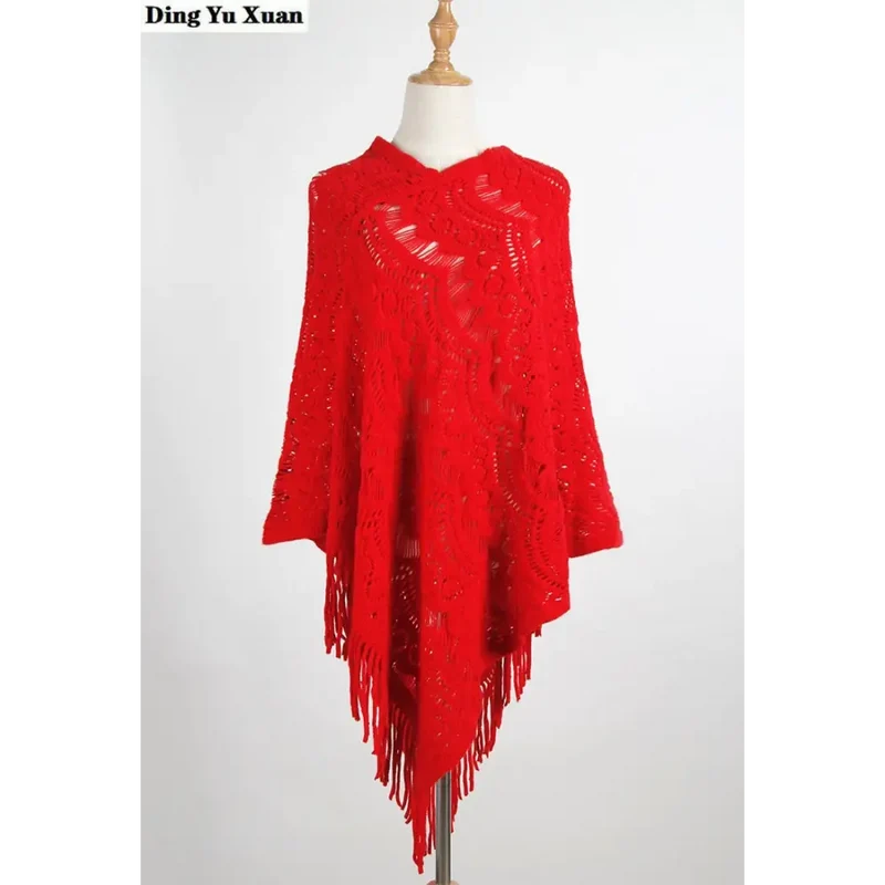 Poncho au crochet pour femme