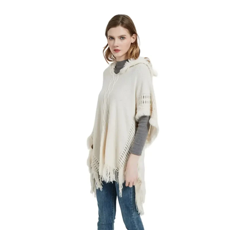 Poncho laine femme