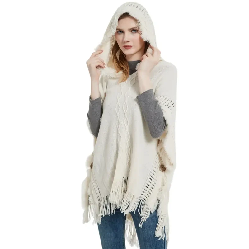 Poncho laine femme