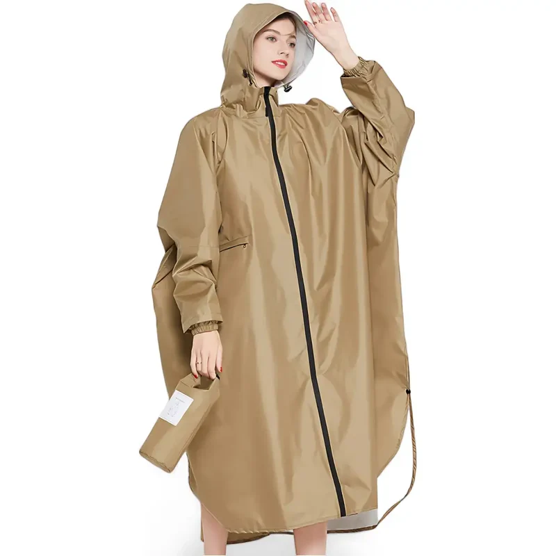Poncho long étanche femmes