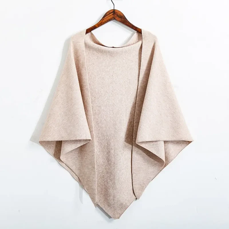 Tricot poncho femme