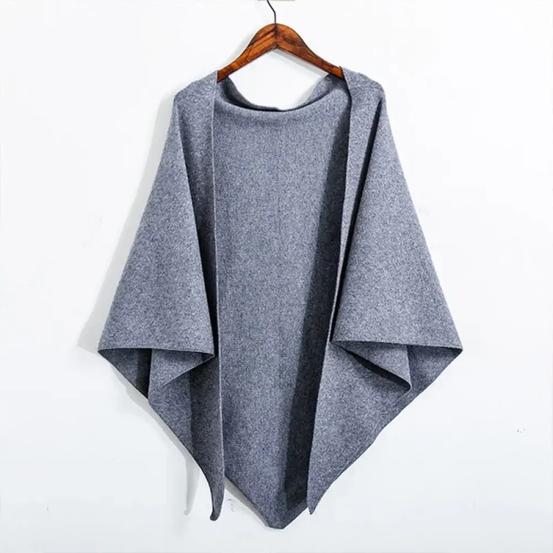 Tricot poncho femme