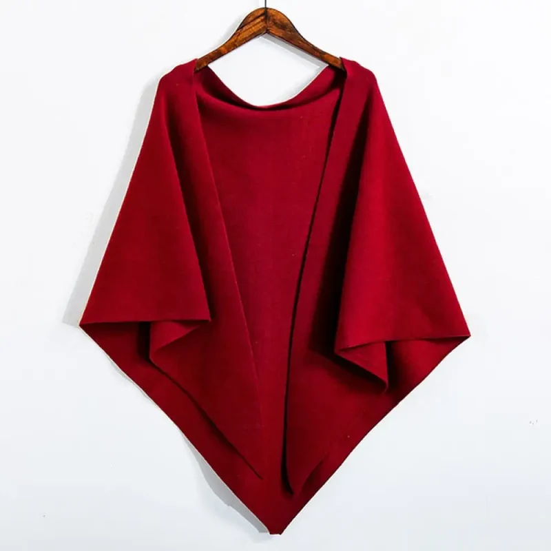 Tricot poncho femme