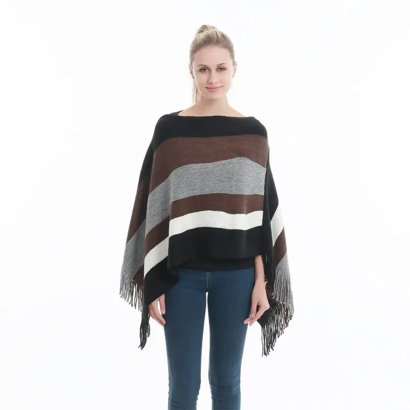 Poncho femme tissu laine
