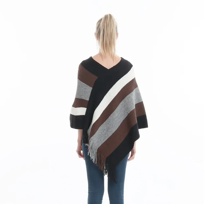 Poncho femme tissu laine