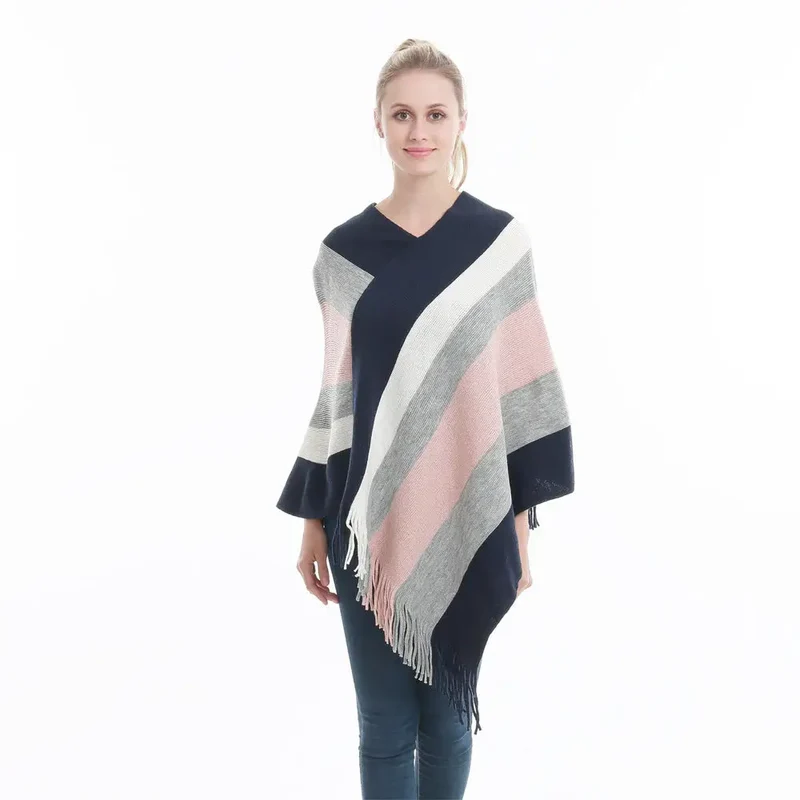 Poncho femme tissu laine