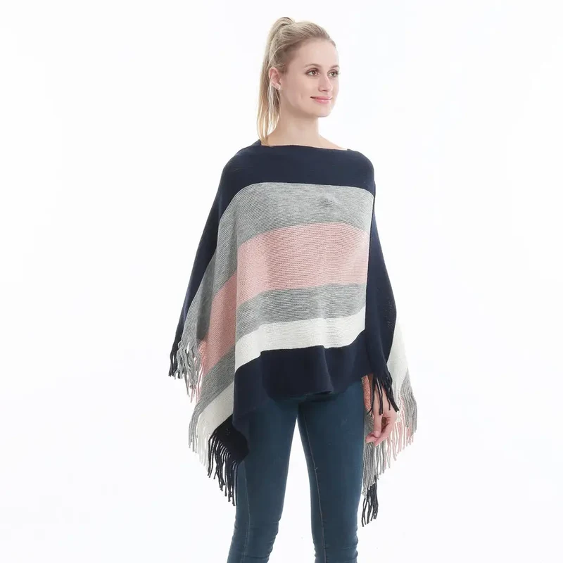 Poncho femme tissu laine