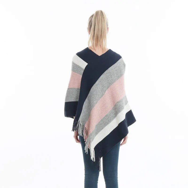 Poncho femme tissu laine