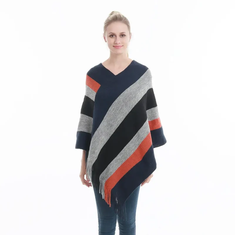 Poncho femme tissu laine