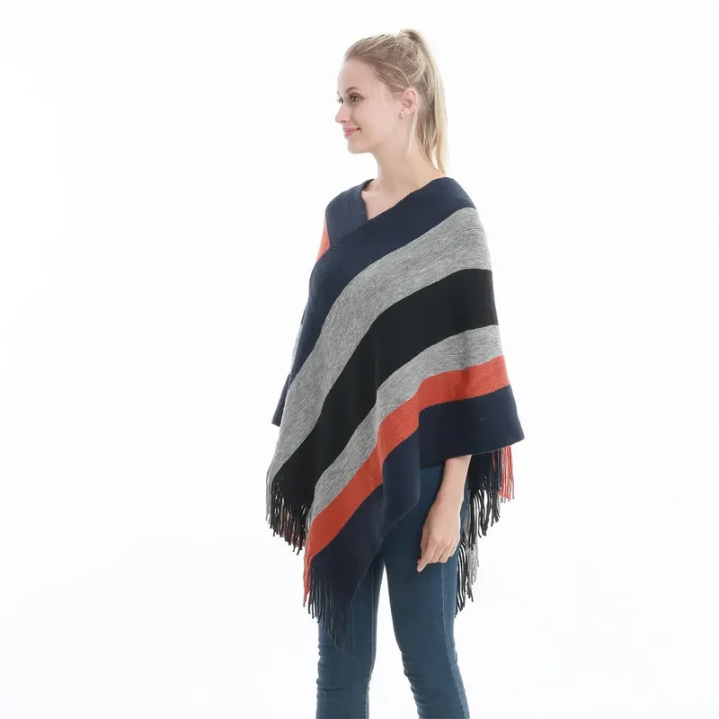 Poncho femme tissu laine