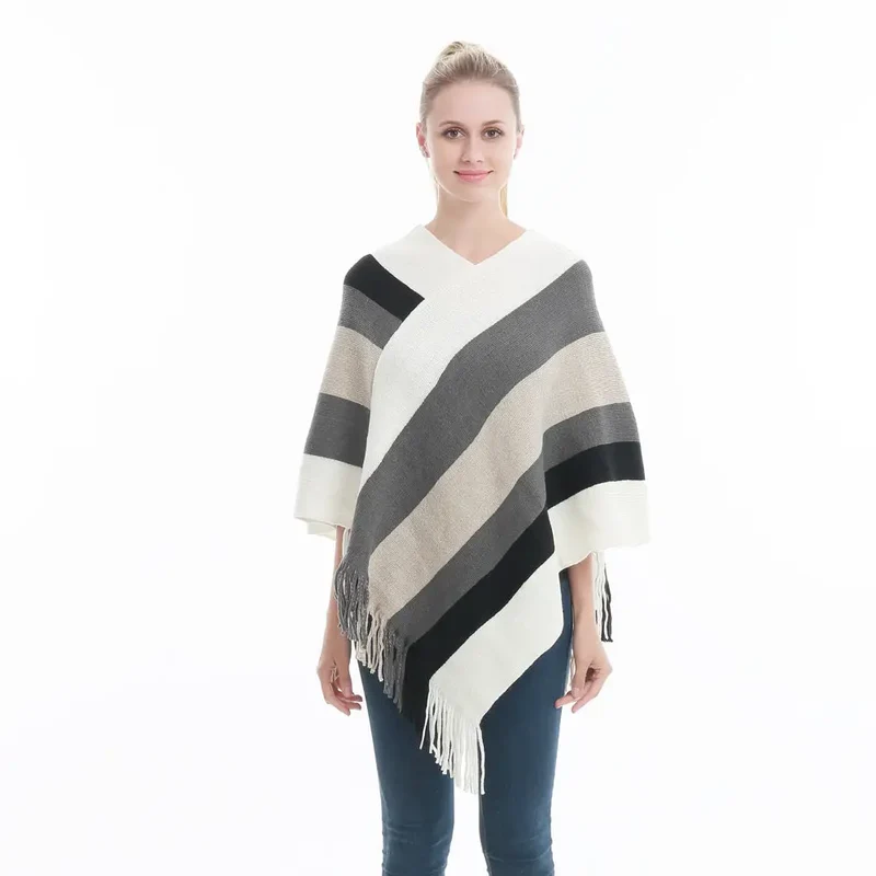 Poncho femme tissu laine