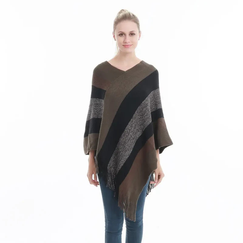 Poncho femme tissu laine