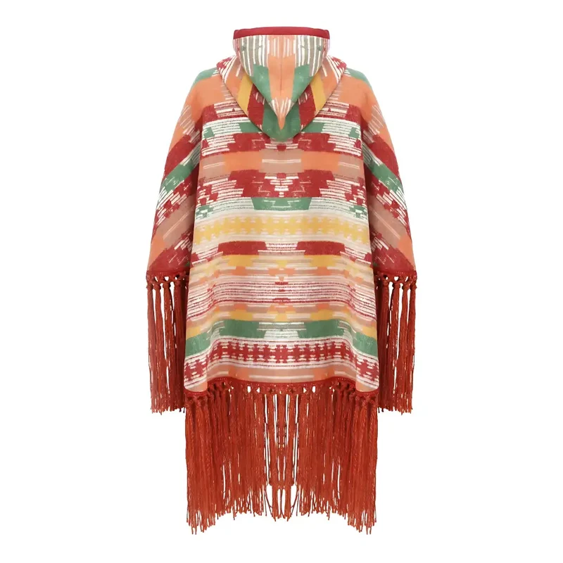 Poncho en laine pour femme en hiver