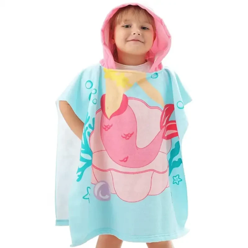 Poncho de bain enfant en coton
