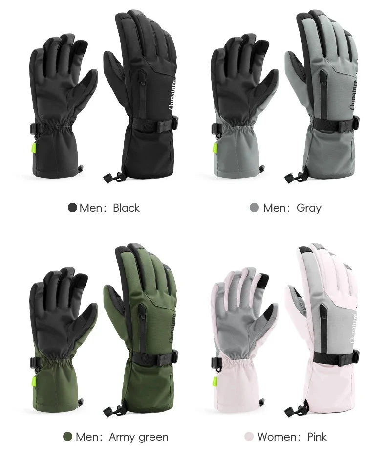 Gants de ski tactiles & imperméables avec poignet allongé et technologie 3M Thinsulate "Qunature - 16410045"
