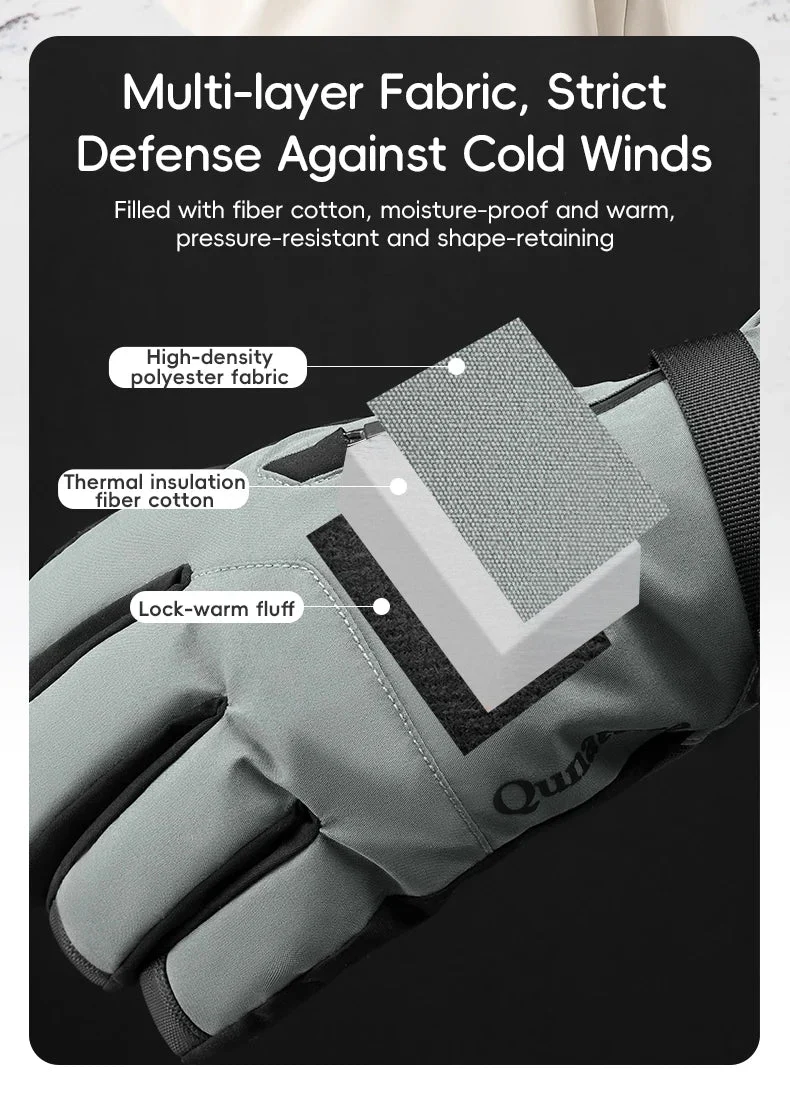 Gants de ski tactiles & imperméables avec poignet allongé et technologie 3M Thinsulate "Qunature - 16410045"
