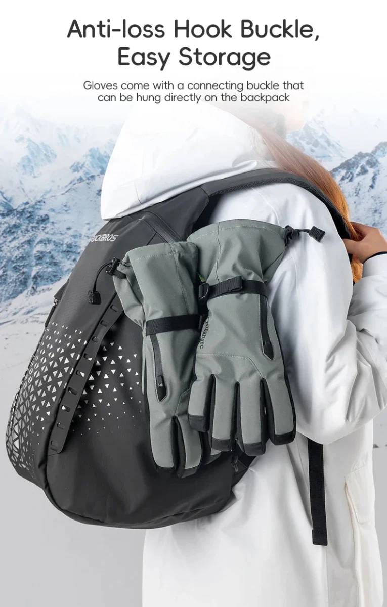 Gants de ski tactiles & imperméables avec poignet allongé et technologie 3M Thinsulate "Qunature - 16410045"