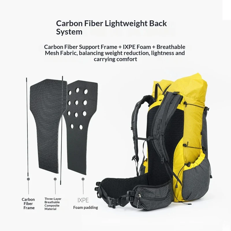 Sac à dos de randonnée ultraléger en tissu imperméable UHMWPE 700g "3F UL GEAR - TUTOR 30+10L"