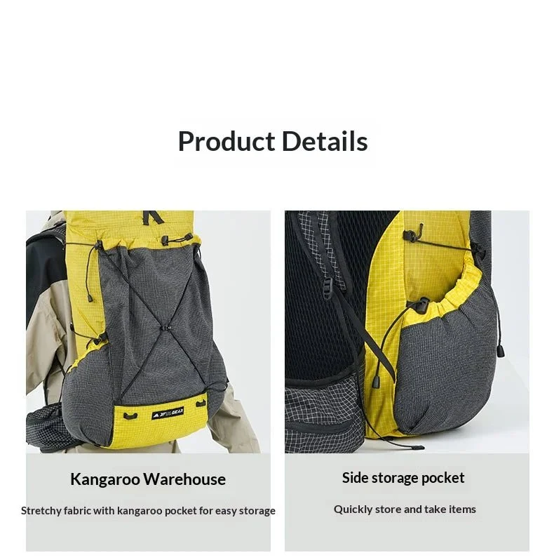 Sac à dos de randonnée ultraléger en tissu imperméable UHMWPE 700g "3F UL GEAR - TUTOR 30+10L"