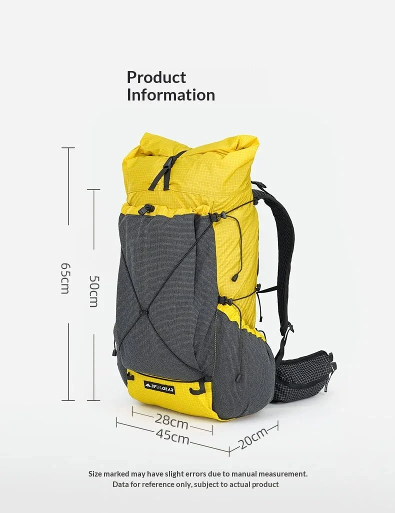 Sac à dos de randonnée ultraléger en tissu imperméable UHMWPE 700g "3F UL GEAR - TUTOR 30+10L"