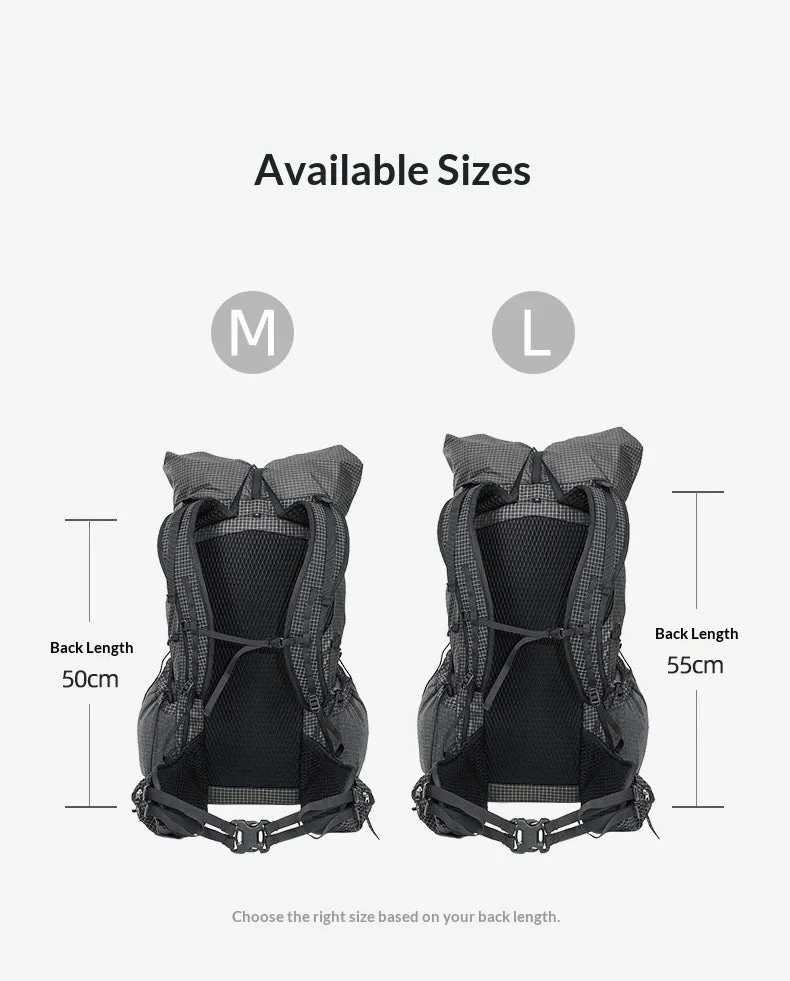 Sac à dos de randonnée ultraléger en tissu imperméable UHMWPE 700g "3F UL GEAR - TUTOR 30+10L"