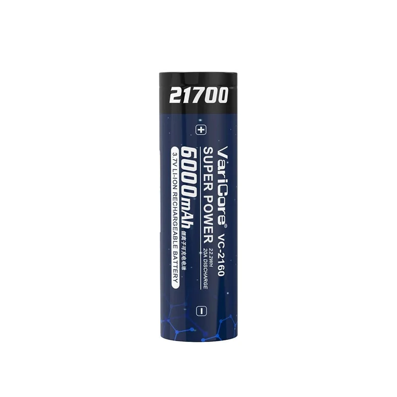 Batterie rechargeable 3,7 V 6 000 mAh 21700 Li-ion pour lampe "VariCore - VC-2160"