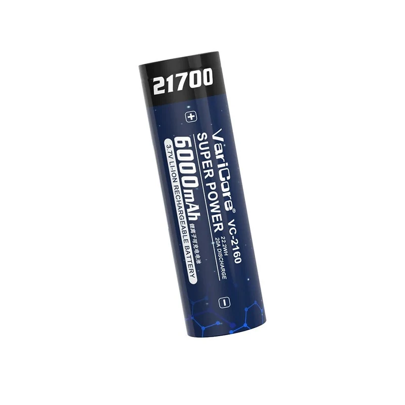 Batterie rechargeable 3,7 V 6 000 mAh 21700 Li-ion pour lampe "VariCore - VC-2160"