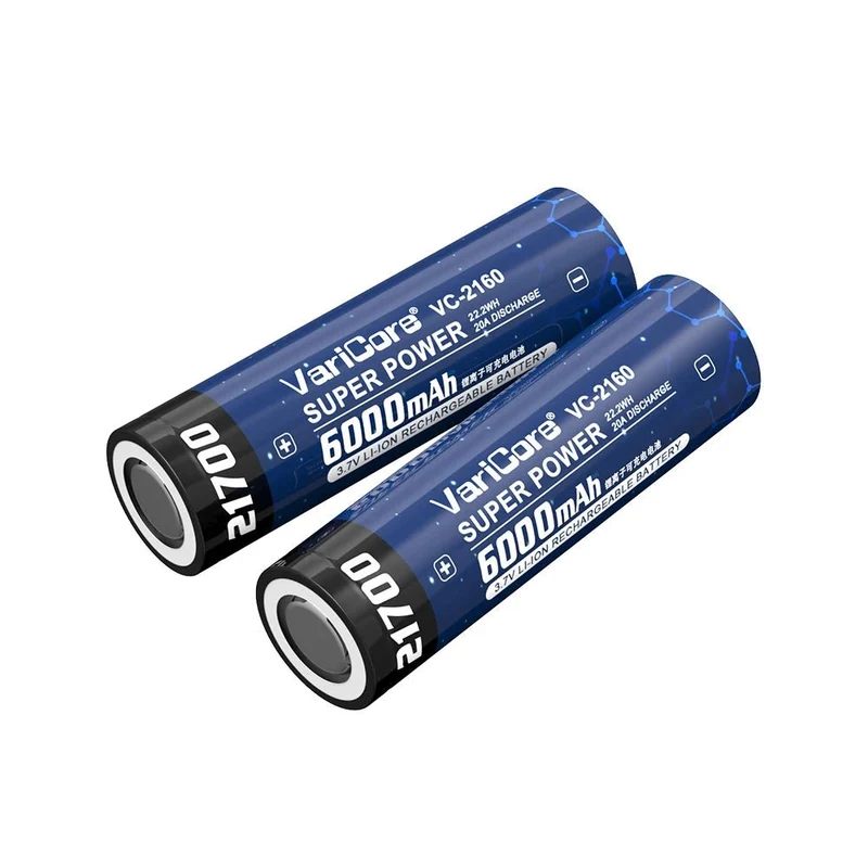 Batterie rechargeable 3,7 V 6 000 mAh 21700 Li-ion pour lampe "VariCore - VC-2160"