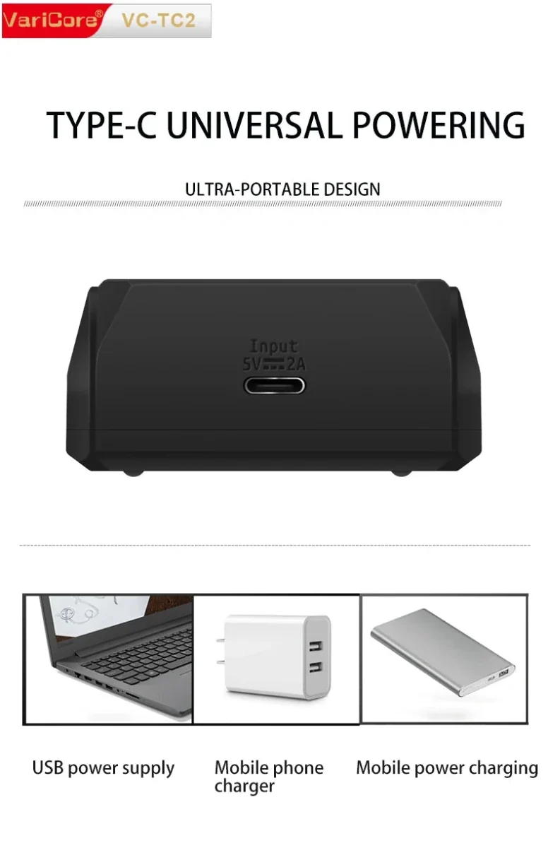 Chargeur intelligent portable pour batteries lithium 3,7V et 1,2 V Ni-MH Ni-Cd AA/AAA "VariCore VCQ4 TC2"