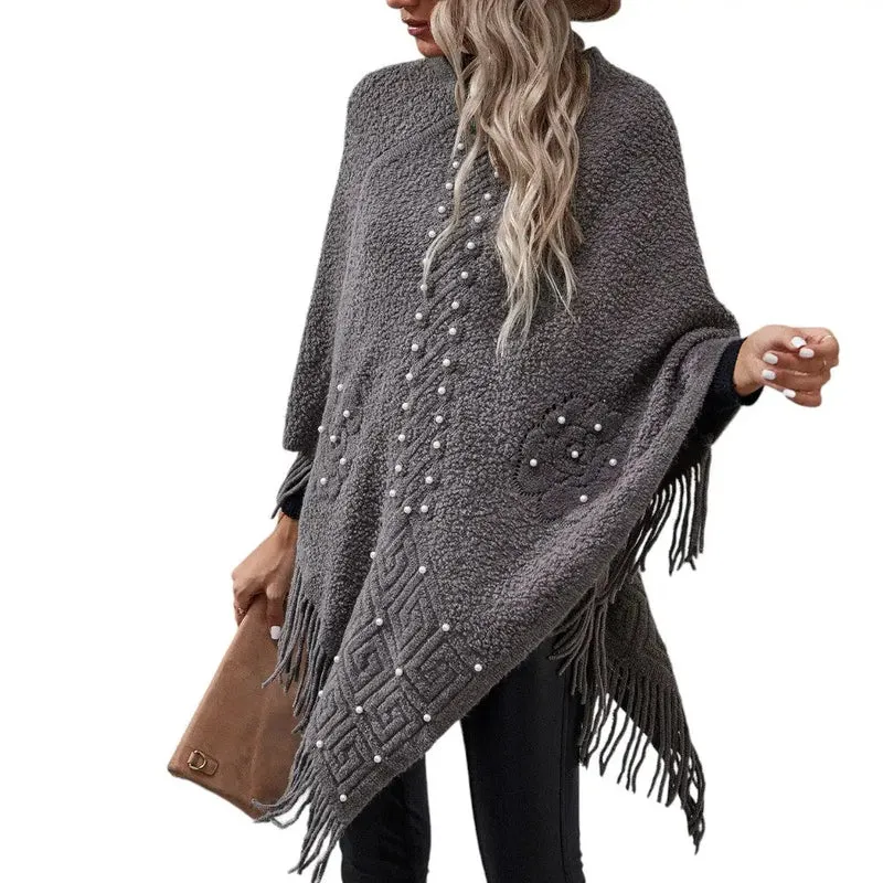 Poncho femme a franges
