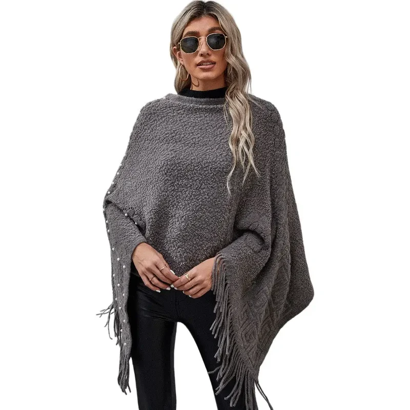 Poncho femme a franges