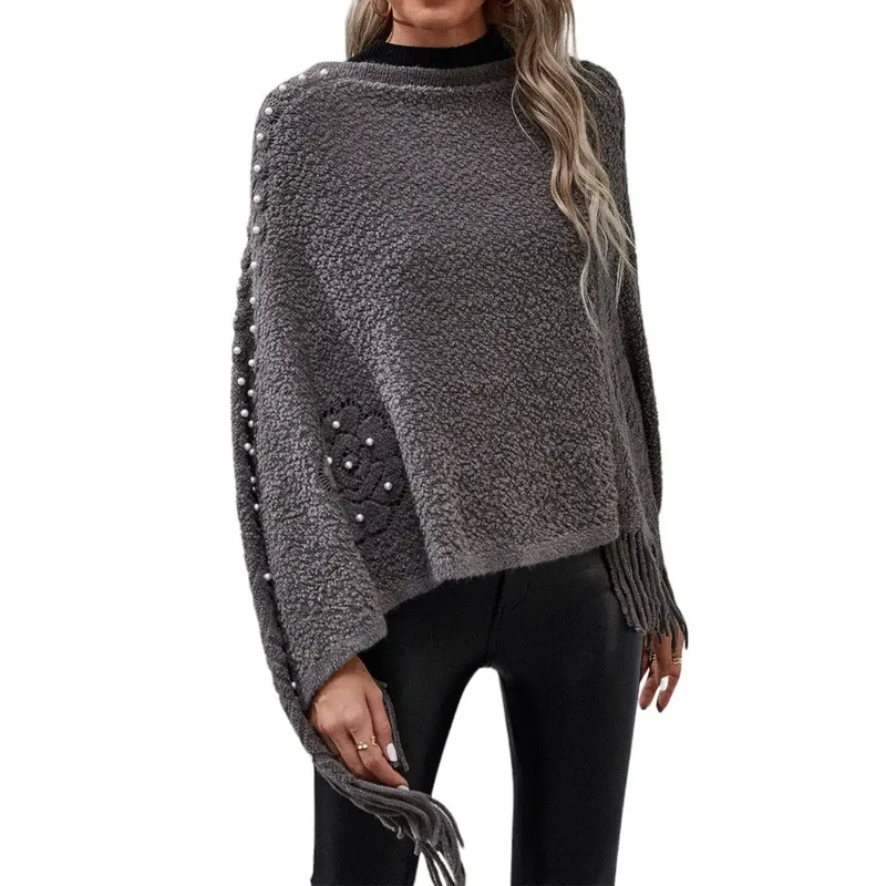 Poncho femme a franges