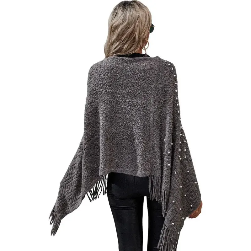 Poncho femme a franges