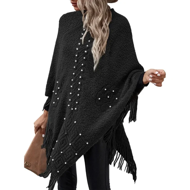 Poncho femme a franges