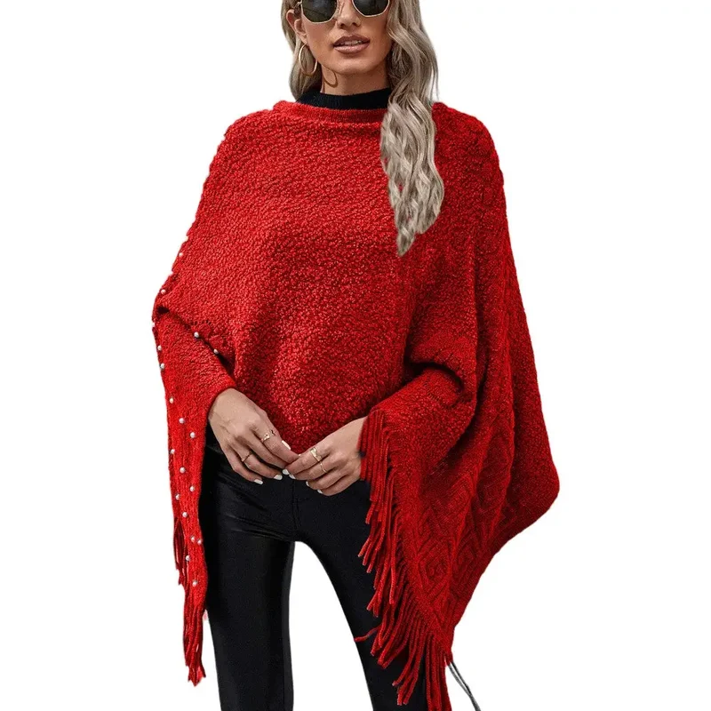 Poncho femme a franges