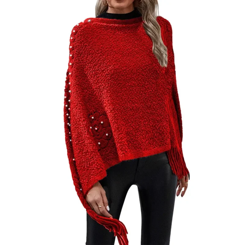 Poncho femme a franges