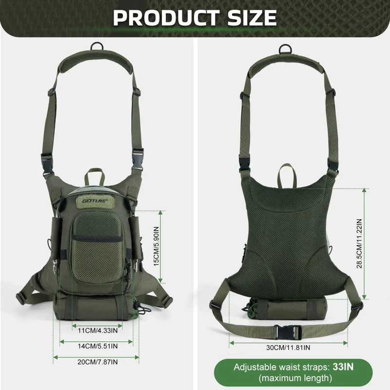 Sac de poitrine ultra-léger et imperméable multi-poches "Goture - E12064"