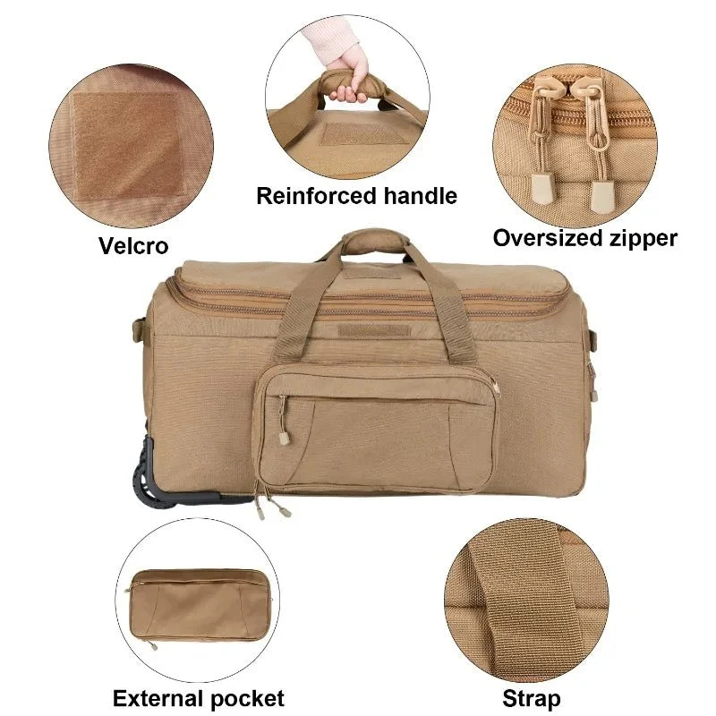 Sac de voyage tactique militaire à roulettes 128L "GREENCITY - LT20258"