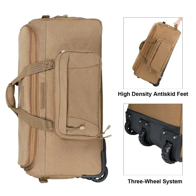 Sac de voyage tactique militaire à roulettes 128L "GREENCITY - LT20258"