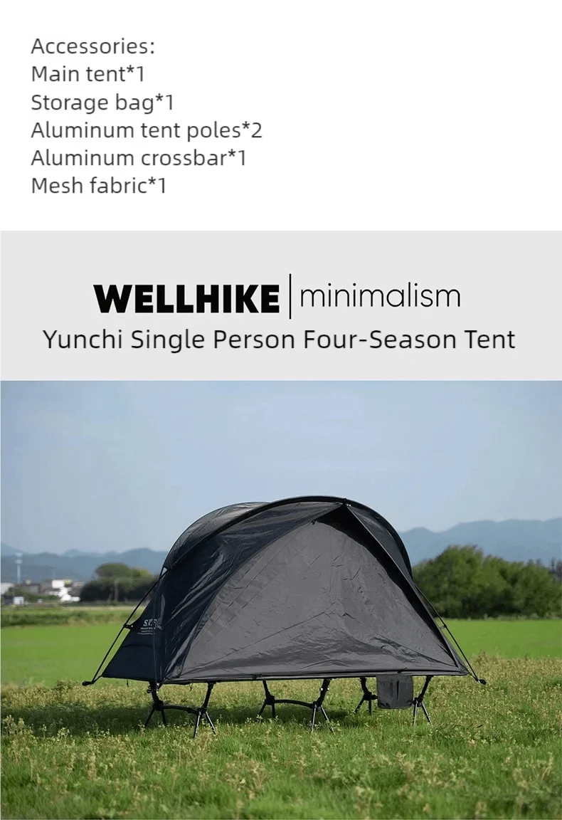 Lit de camp 2 en 1 avec tente simple-paroi "Wellhike Minimalism - Yunchi SWS"