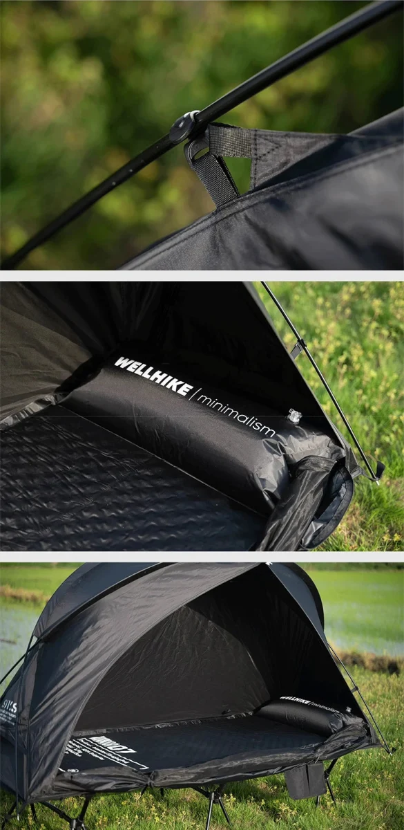 Lit de camp 2 en 1 avec tente simple-paroi "Wellhike Minimalism - Yunchi SWS"
