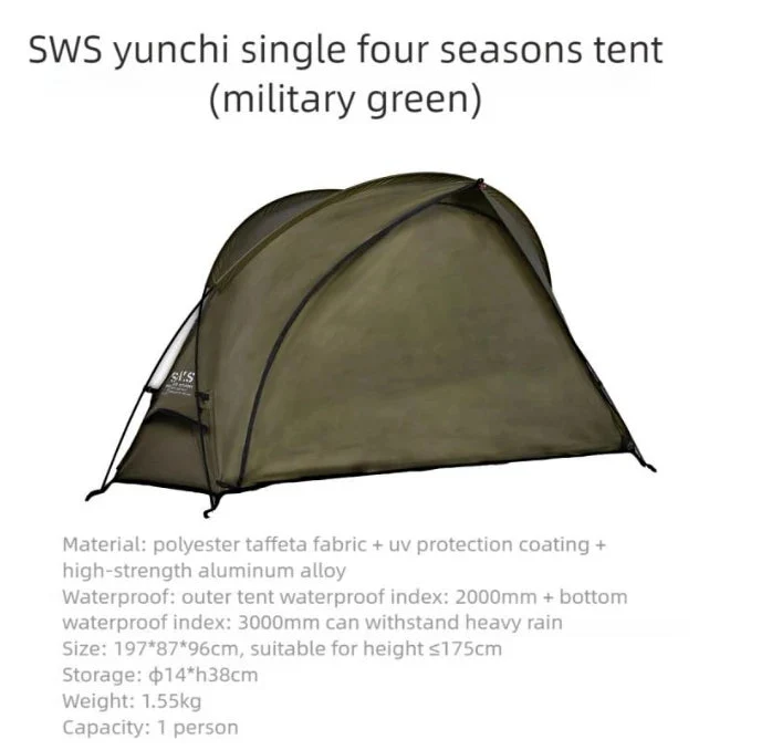 Lit de camp 2 en 1 avec tente simple-paroi "Wellhike Minimalism - Yunchi SWS"