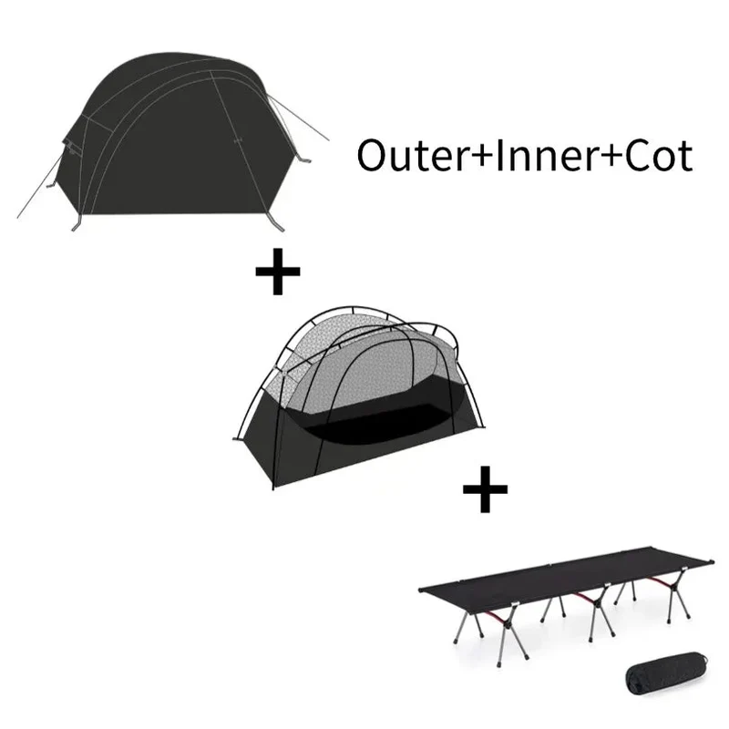Tente de lit pour 1 personne avec moustiquaire et double-parois "Vidalido - Floating tent"