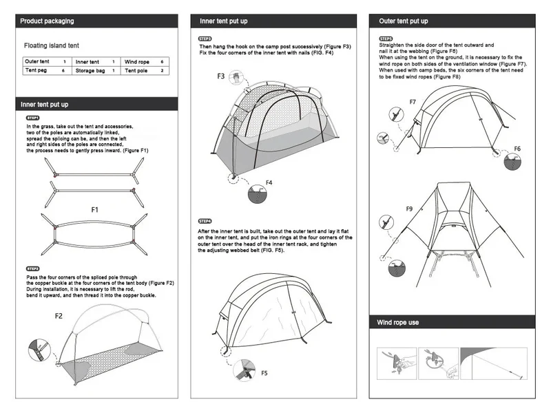 Tente de lit pour 1 personne avec moustiquaire et double-parois "Vidalido - Floating tent"