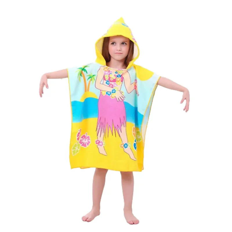Poncho cape de plage enfants