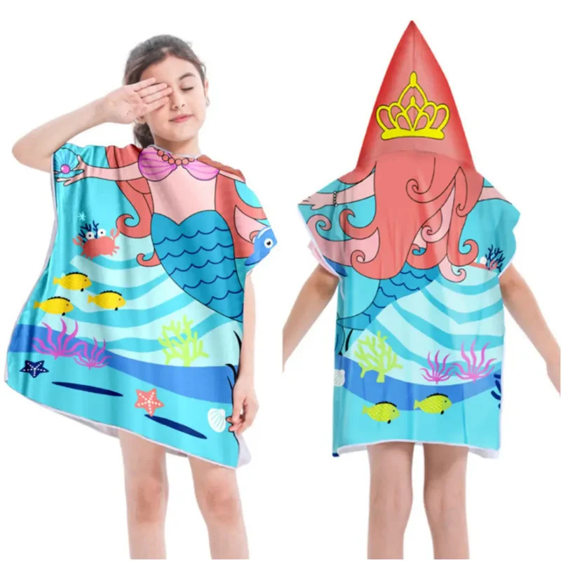 Poncho cape de plage enfants